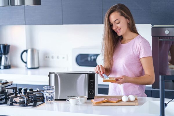 Elite Gourmet 4 Slice Toaster ECT-3100# Long Slot, Reheat, 6 Toast Settings, Defrost 5