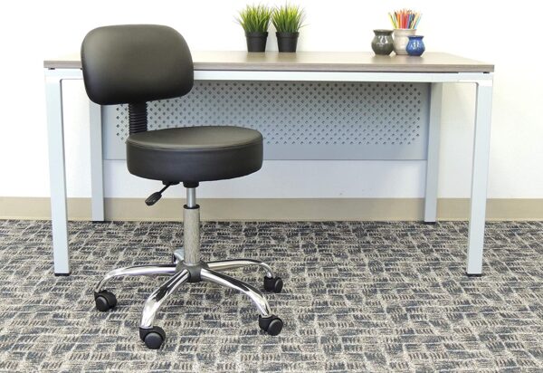 Boss Office Products Adjustable Medical Stool with Back in Black 4
