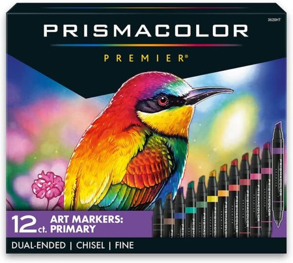 Prismacolor 3620 Premier Double-Ended Art Markers Fine and Chisel Tip 2