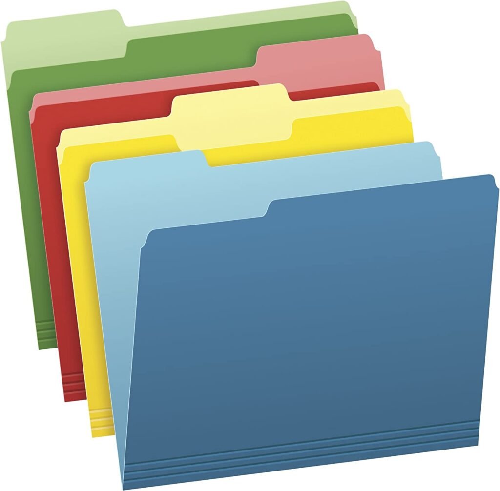 Pendaflex Two-Tone Color File Folders, Letter Size, Assorted Colors