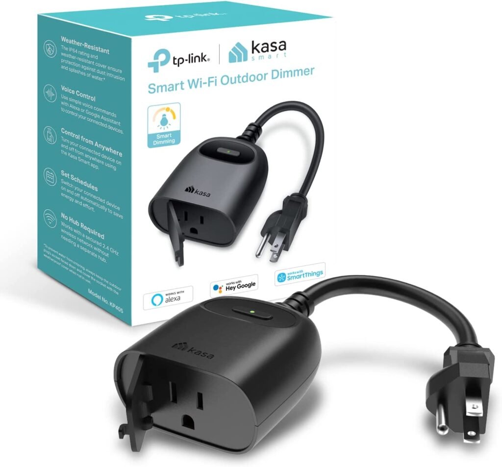 Kasa Outdoor Smart Dimmer Plug Compatible with Alexa, Google Assistant & SmartThings