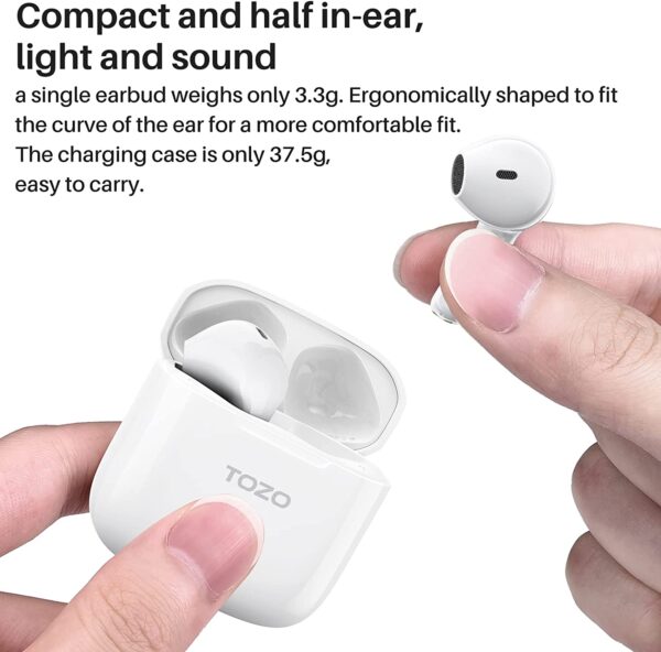 TOZO A3 Wireless Earbuds Bluetooth 5.3 Half in-Ear 2