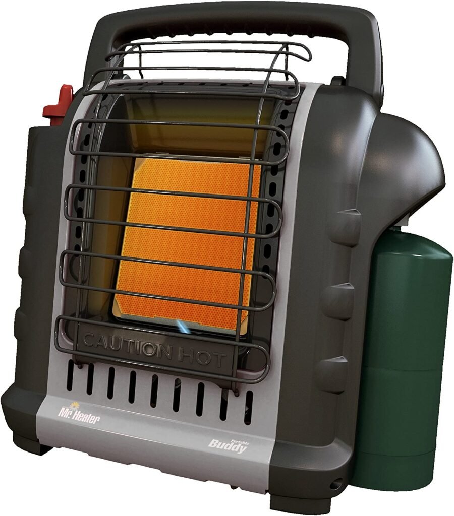 Mr. Heater RV Radiant Propane Heater F232017 MH9BXRV Buddy Grey Indoor-Safe (4,000-9,000-BTU)