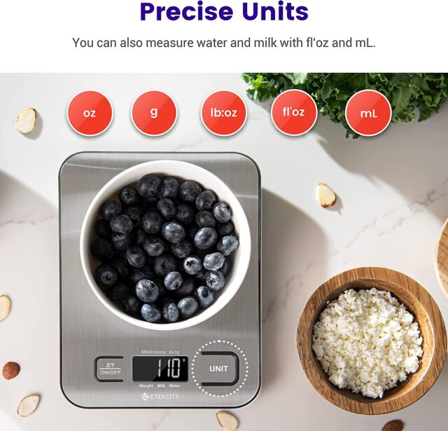 Etekcity Digital Kitchen Weighing Scale, Digital Grams and Ounces for Weight Loss, Baking, Cooking, Keto and Meal Prep 1