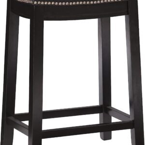 Linon Claridge Counter Stool, Black, 26" x 18" x 12.75"