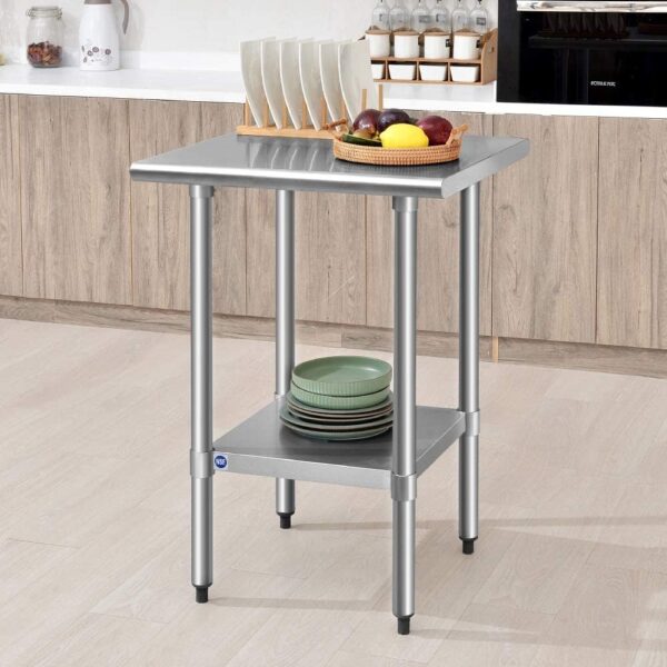 ROCKPOINT Stainless Steel Table for Prep & Work 24x24 Inches 6