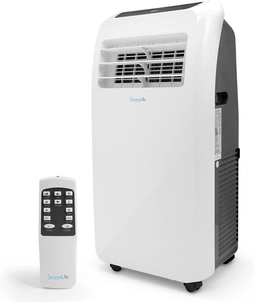 SereneLife 3-in-1 Portable Air Conditioner with Built-in Dehumidifier Function, Remote Control, 8,000 BTU