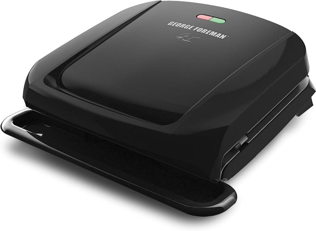 4-Serving George Foreman Electric Grill and Panini Press, Removable Plate, George Tough Non-Stick Coating