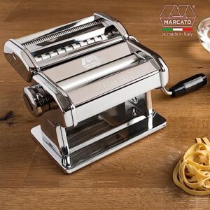 MARCATO Atlas 150 Pasta Machine, Made in Italy, Includes Cutter, Hand Crank, and Stainless Steel 2
