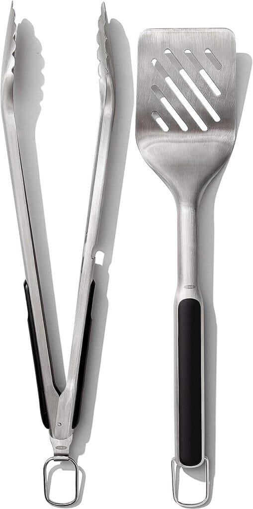 OXO Good Grips Grilling Tools, Turner and Tongs Set for Your Kitchen, Black