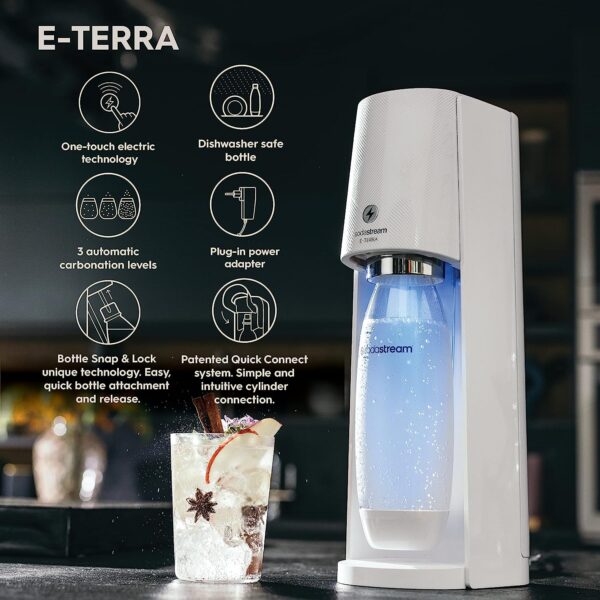 SodaStream E-TERRA Sparkling Water Maker Bundle, with CO2, Carbonating Bottles 2