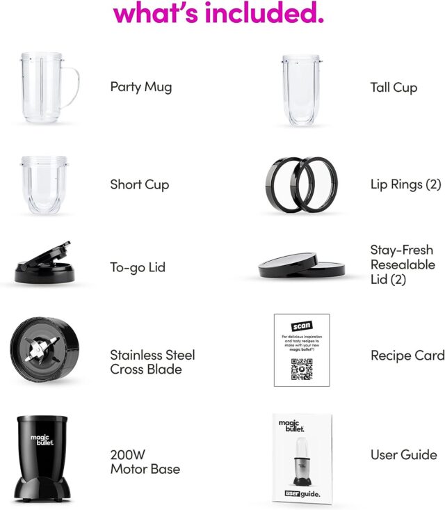 what is included with magic bullet Blender
