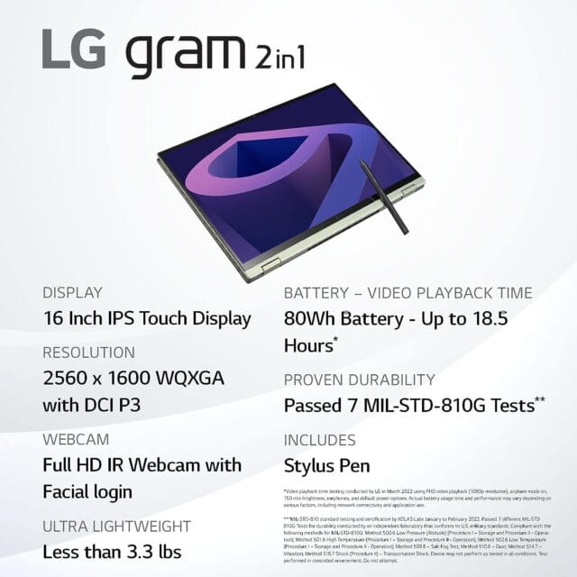 LG gram laptop 16T90Q