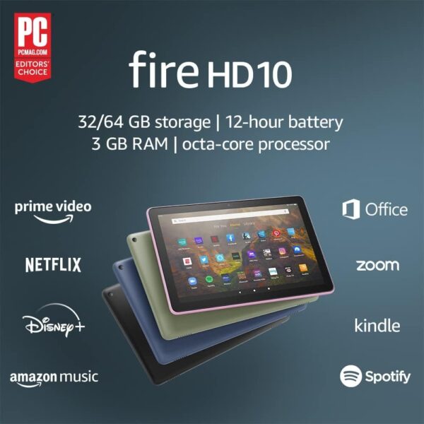 Amazon Fire HD 10 tablet, 10.1", 1080p Full HD, 32 GB, (2021 release), Olive 1