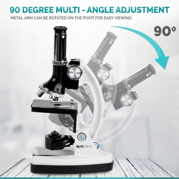 AmScope 120X-1200X 52-pcs Kids Beginner Compound Microscope STEM Kit with Metal Body Microscope 5