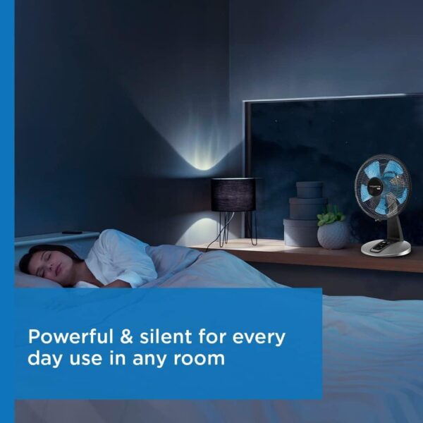 Rowenta Turbo Silence Table Fan with Remote 18 Inches Ultra Quiet Fan Oscillating, Portable, 5 Speeds - Image 5