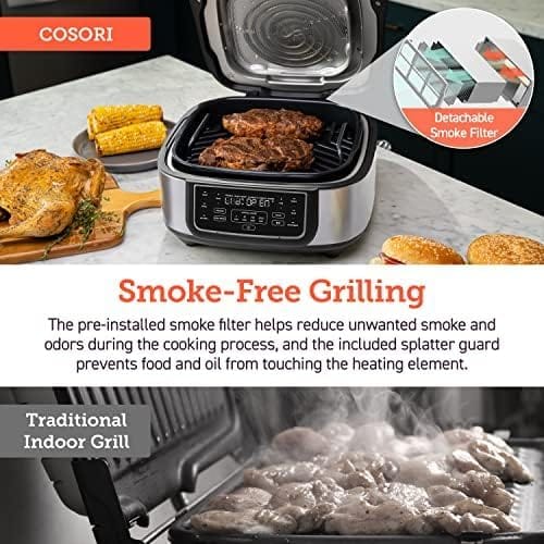 COSORI Electric Smokeless Indoor Grill & XL Smart Air Fryer Combo