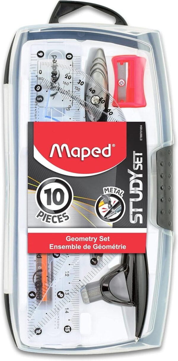 Maped Study Geometry Kit 10 Piece Set Perfect for Students - Image 3
