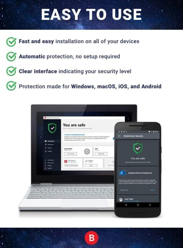 Bitdefender Total Security - 5 Devices | 1 year Subscription - Image 2