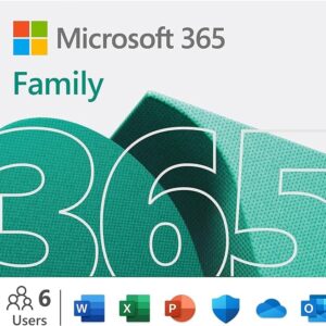 Microsoft 365 Family | 12-Month Subscription, Up to 6 People | Word, Excel, PowerPoint | 1TB OneDrive