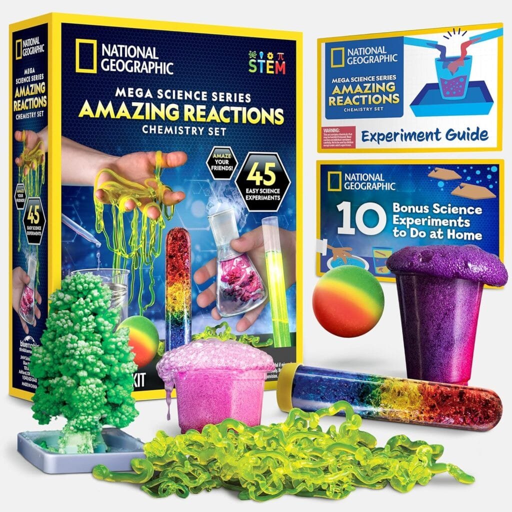 NATIONAL GEOGRAPHIC Amazing Reactions Chemistry Set – 45 Science Experiments