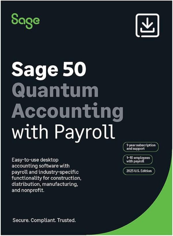 Sage 50 Quantum Accounting with Payroll 2023 U.S. 1-User 2