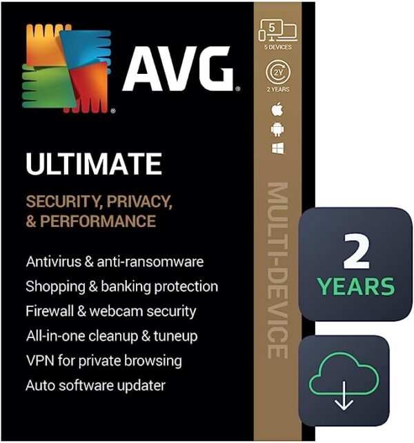 AVG Ultimate 2024 | Antivirus+Cleaner+VPN | 5 Devices, 2 Years 1