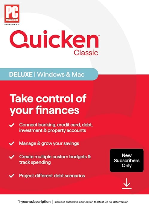 Quicken Classic Deluxe for New Subscribers| 1 Year 1