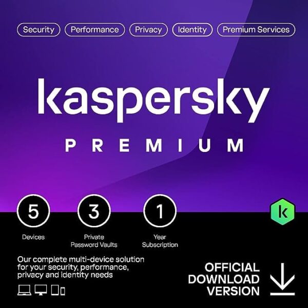 Kaspersky Premium Total Security 2023 | 5 Devices | 1 Year