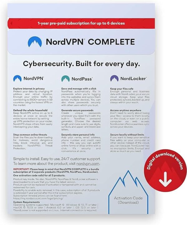 NordVPN Complete, 1-Year VPN & Cybersecurity Software - Image 2