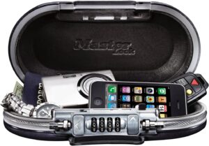 Master Lock Portable Small Lock Box, Set Your Own Combination Lock Portable Safe, Personal Travel Safe