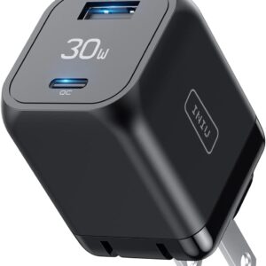 INIU USB C Charger, 30W PD QC 3.0 Dual Port Type C Charger Fast Charging Block