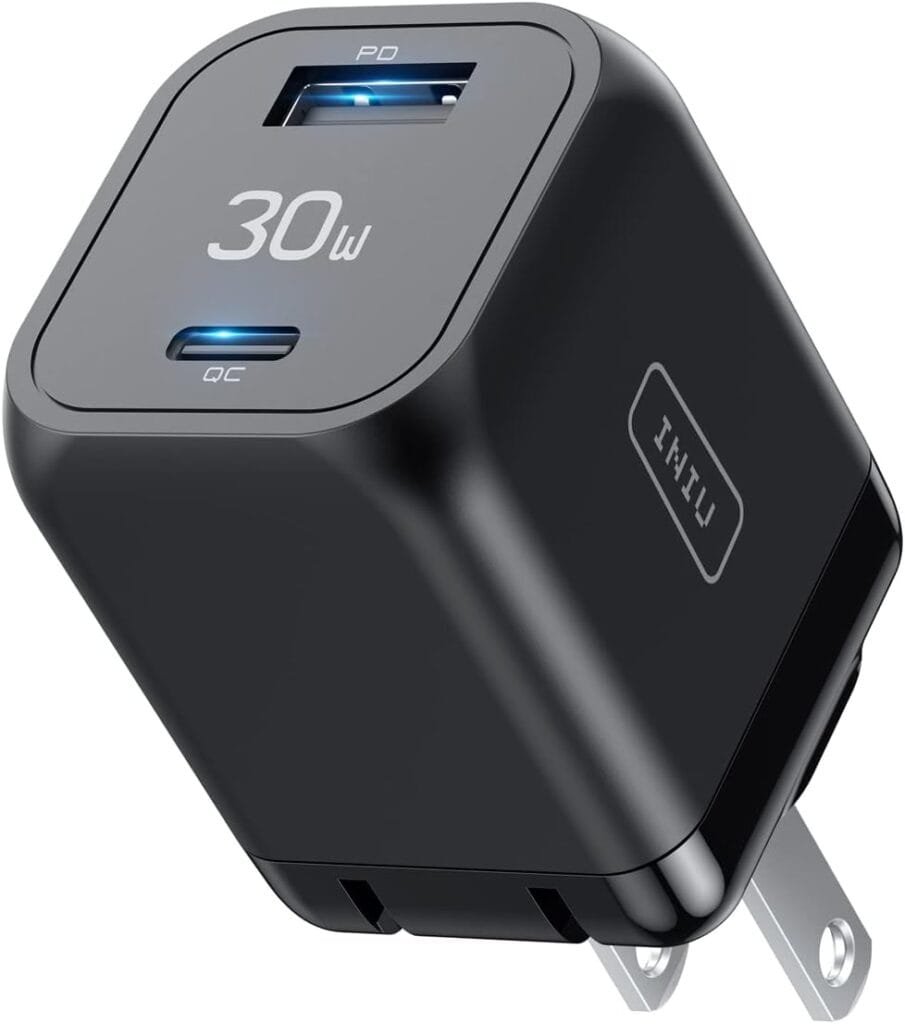 INIU USB C Charger, 30W PD QC 3.0 Dual Port Type C Charger Fast Charging Block