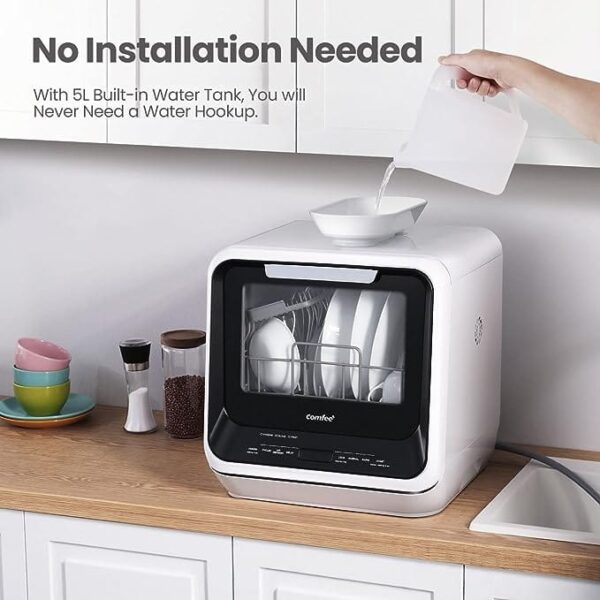 COMFEE' Portable Mini Dishwasher Countertop with 5L Built-in Water Tank - Image 2