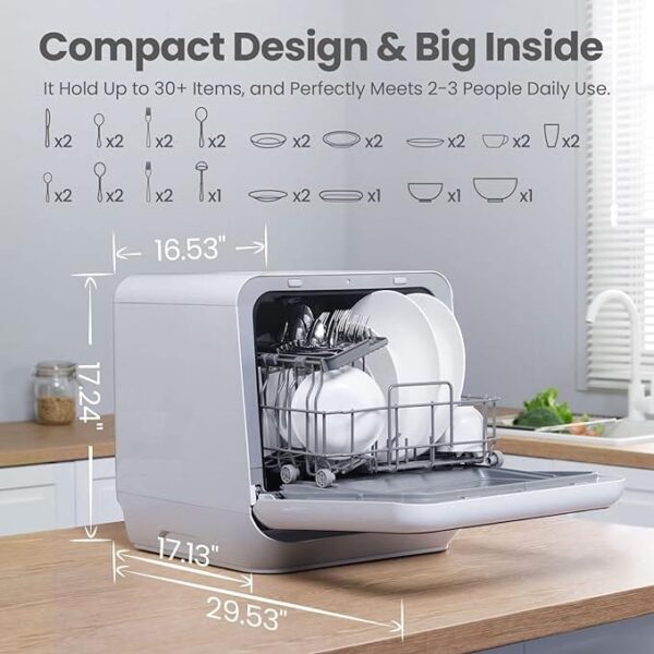 COMFEE' Portable Mini Dishwasher Countertop with 5L Built-in Water Tank - Image 3