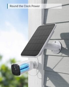 eufy Security Certified eufyCam Solar Panel, Compatible with eufyCam, Continuous Power Supply, 2.6W Solar Panel, IP65 Weatherproof for Outdoor Surveillance and Camera Charging (White) 