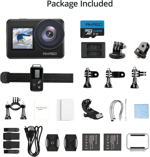 AKASO Brave 7 Action Camera 4K30FPS 20MP with 64GB U3 MicroSDXC - Image 4