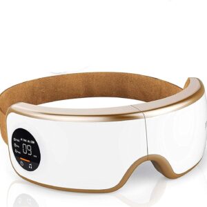 SereneLife Smart Eye Massager with Heat and Compression, Vibration, Music, Wireless Heated Mask for Migraines and Stress Therapy