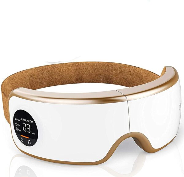 SereneLife Smart Eye Massager with Heat and Compression, Vibration, Music, Wireless Heated Mask for Migraines and Stress Therapy