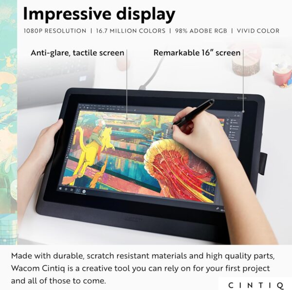Wacom Cintiq 16 Drawing Tablet with Full HD 15.4-Inch Display Screen - Image 2