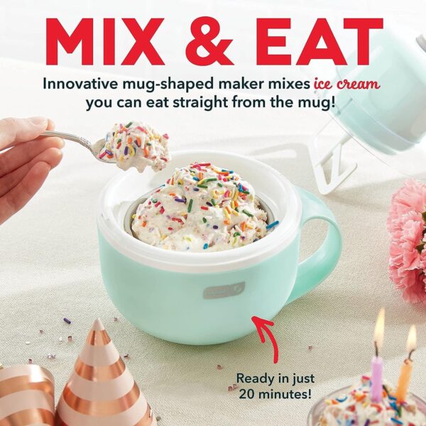 DASH My Mug Ice Cream Maker, for Ice Cream, Gelato, Sorbet, Frozen Yogurt, and Custom Mix-Ins, with (2) Bowls - Image 2