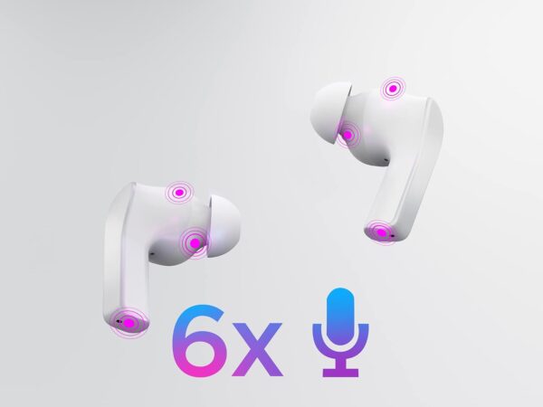 Lenovo Smart Switch True Wireless Earbuds with Wireless Charging Case - 28 Hrs Playtime - 6 Built-in Mics - Image 3
