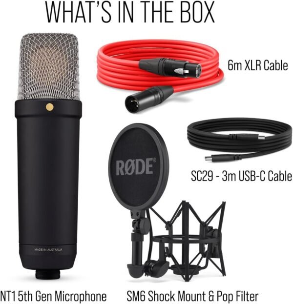 RØDE NT1 5th Generation Large-diaphragm Studio Condenser Microphone with XLR and USB Outputs - Image 2