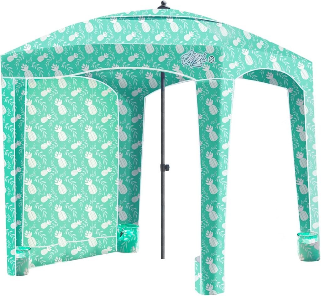 Qipi Beach Cabana Easy to Set Up Canopy, Waterproof, Portable 6′ x 6′ Beach Shelter