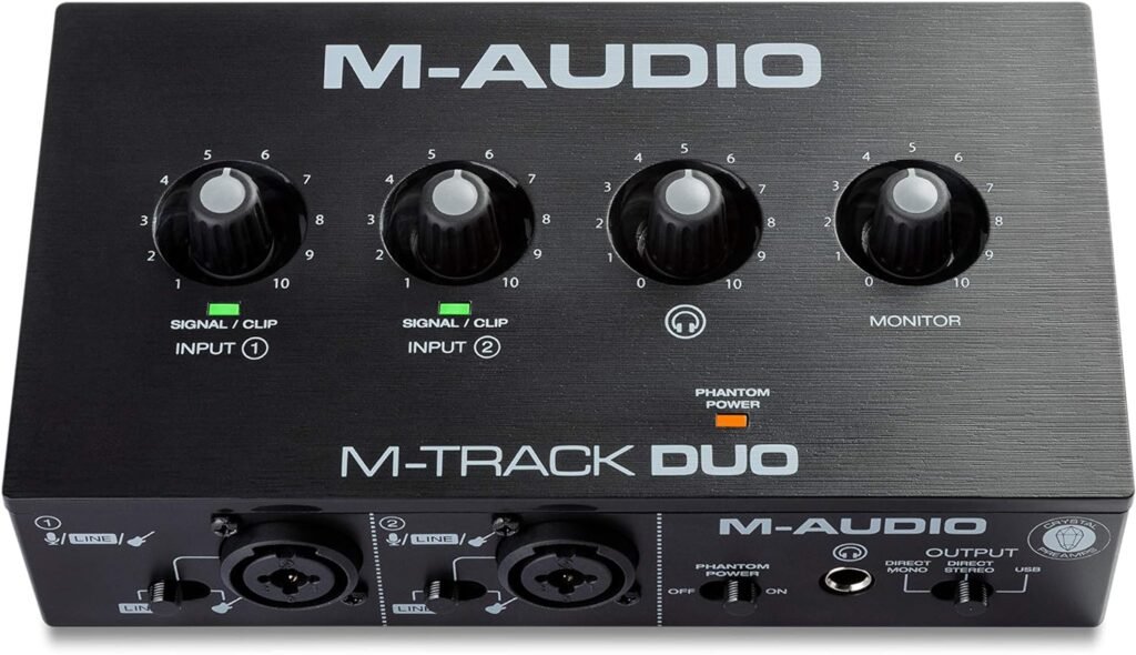 M-Audio M-Track Duo – USB Audio Interface for Recording, Streaming and Podcasting