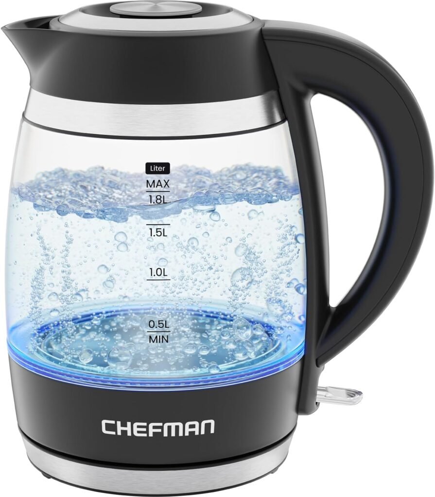 Chefman Electric Kettle, 1.8L 1500W, Hot Water Boiler
