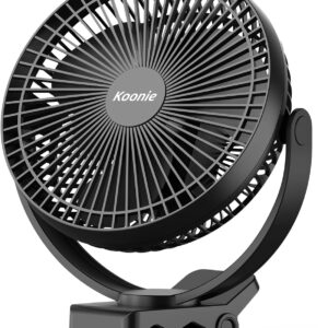 Koonie 10000mAh Clip on Fan Rechargeable, 8-Inch Battery Operated Desk Fan
