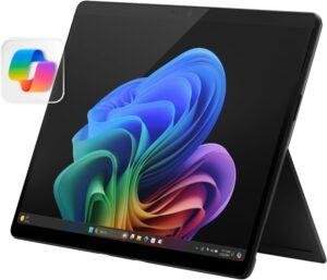  Microsoft Surface Pro 2-in-1 Laptop/Tablet (2024), Windows 11 Copilot+ PC, 13" Touchscreen OLED Display, Snapdragon X Elite (12 Core), 16GB RAM, 256GB Storage, Black, Amazon Exclusive 
