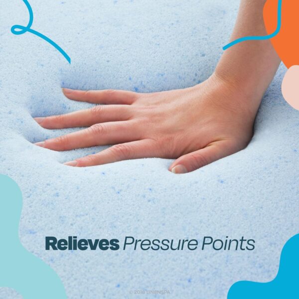 LINENSPA Memory Foam Mattress Topper - 3 Inch Gel Infused Memory Foam - Plush Feel - Image 2