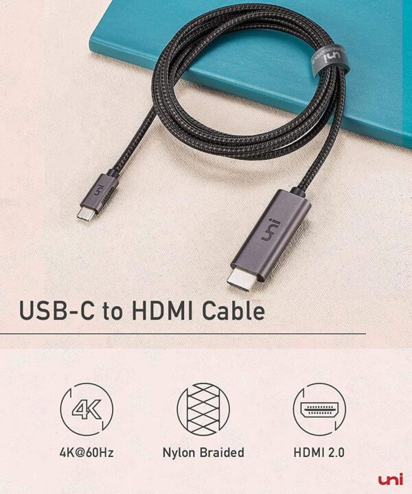 uni USB C to HDMI Cable for Home Office 6ft (4K@60Hz) - Image 2